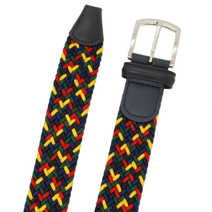 【新品】アンダーソンズ Andersons エラスティック ゴム メッシュベルト ネイビーxマルチカラー【サイズ85】【 状態ランクN 】【 メンズ 】