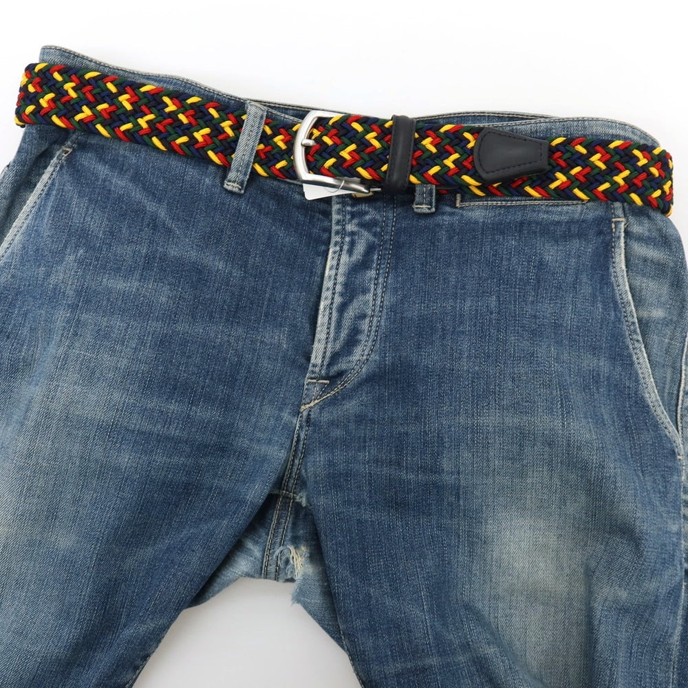 【新品】アンダーソンズ Andersons エラスティック ゴム メッシュベルト ネイビーxマルチカラー【サイズ85】【 状態ランクN 】【 メンズ 】