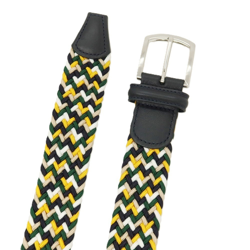 【新品】アンダーソンズ Andersons エラスティック ゴム メッシュベルト グリーンxマルチカラー【サイズ85】【 状態ランクN 】【 メンズ 】