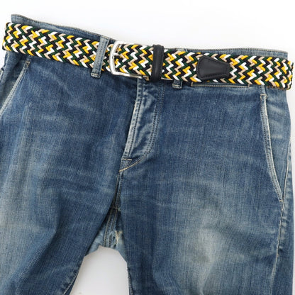 【新品】アンダーソンズ Andersons エラスティック ゴム メッシュベルト グリーンxマルチカラー【サイズ85】【 状態ランクN 】【 メンズ 】