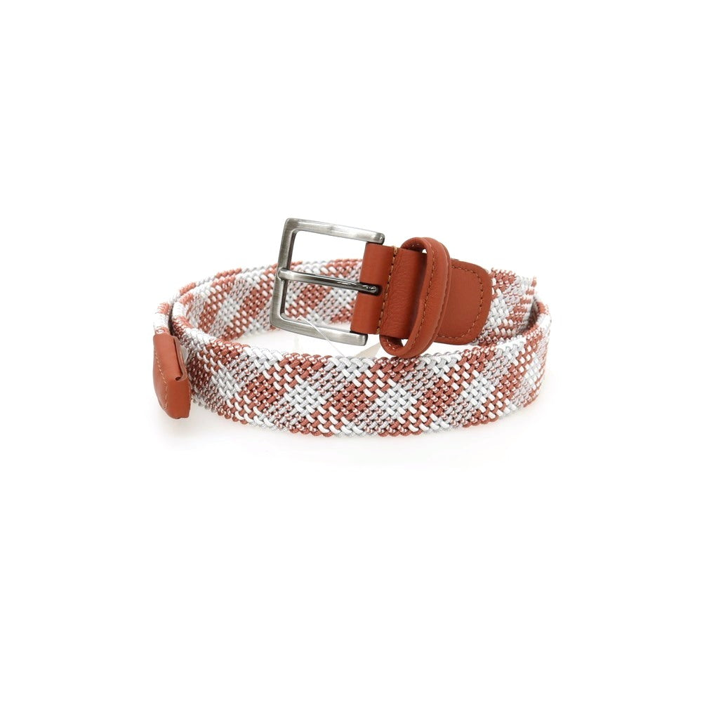 【新品】アンダーソンズ Andersons エラスティック ゴム メッシュベルト テラコッタxライトグレー【サイズ85】【 状態ランクN 】【 メンズ 】
