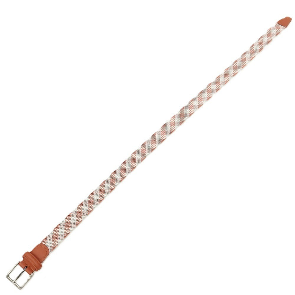 【新品】アンダーソンズ Andersons エラスティック ゴム メッシュベルト テラコッタxライトグレー【サイズ85】【 状態ランクN 】【 メンズ 】