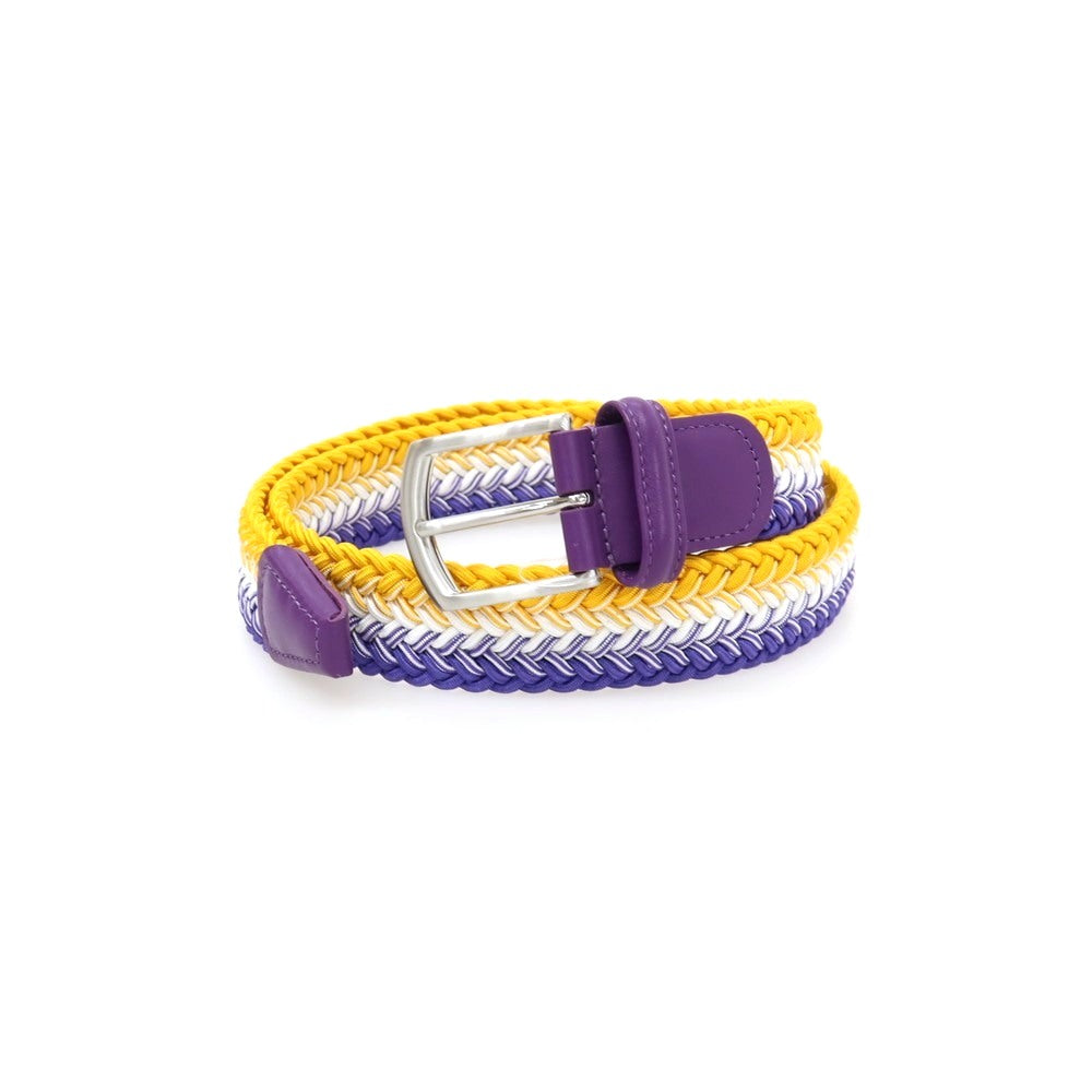 【新品アウトレット】アンダーソンズ Andersons エラスティック ゴム メッシュベルト パープルxイエロー【サイズ85】【 状態ランクN- 】【 メンズ 】