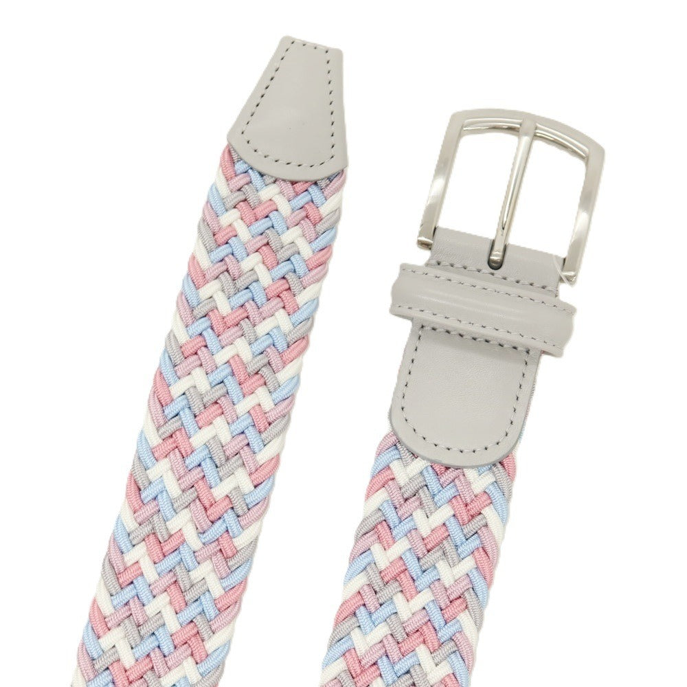 【新品】アンダーソンズ Andersons エラスティック ゴム メッシュベルト ピンクxライトブルー【サイズ85】【 状態ランクN 】【 メンズ 】