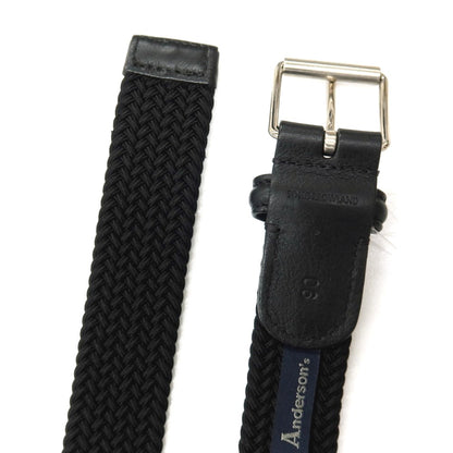 【中古】【未使用】アンダーソンズ Andersons トゥモローランド別注 エラスティック ゴム メッシュベルト ブラックxシルバー【サイズ90】【 状態ランクS 】【 メンズ 】
