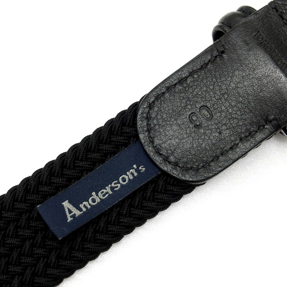 【中古】【未使用】アンダーソンズ Andersons トゥモローランド別注 エラスティック ゴム メッシュベルト ブラックxシルバー【サイズ90】【 状態ランクS 】【 メンズ 】