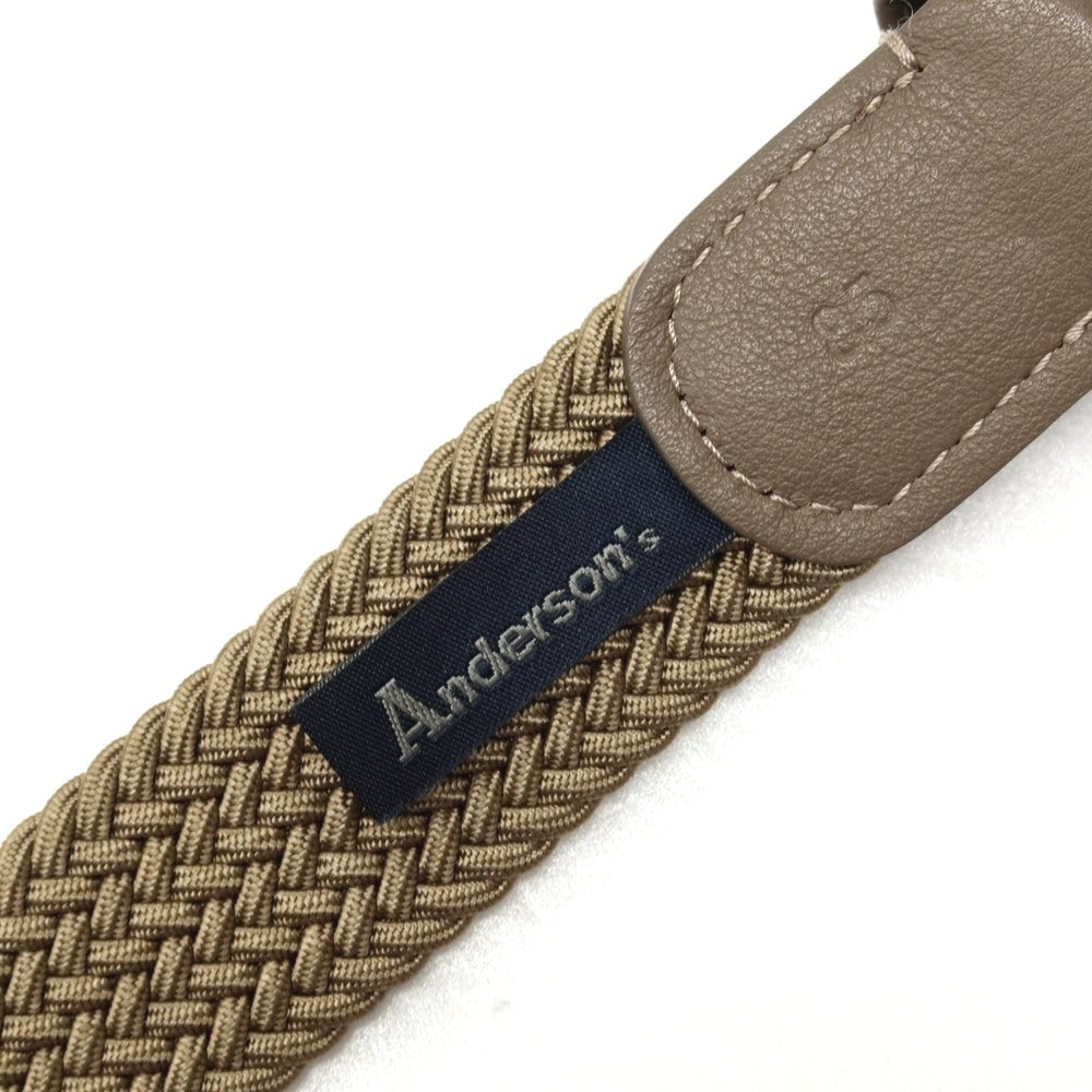 【新品】アンダーソンズ Andersons エラスティック ゴム メッシュベルト カーキベージュ【サイズ85】【 状態ランクN 】【 メンズ 】