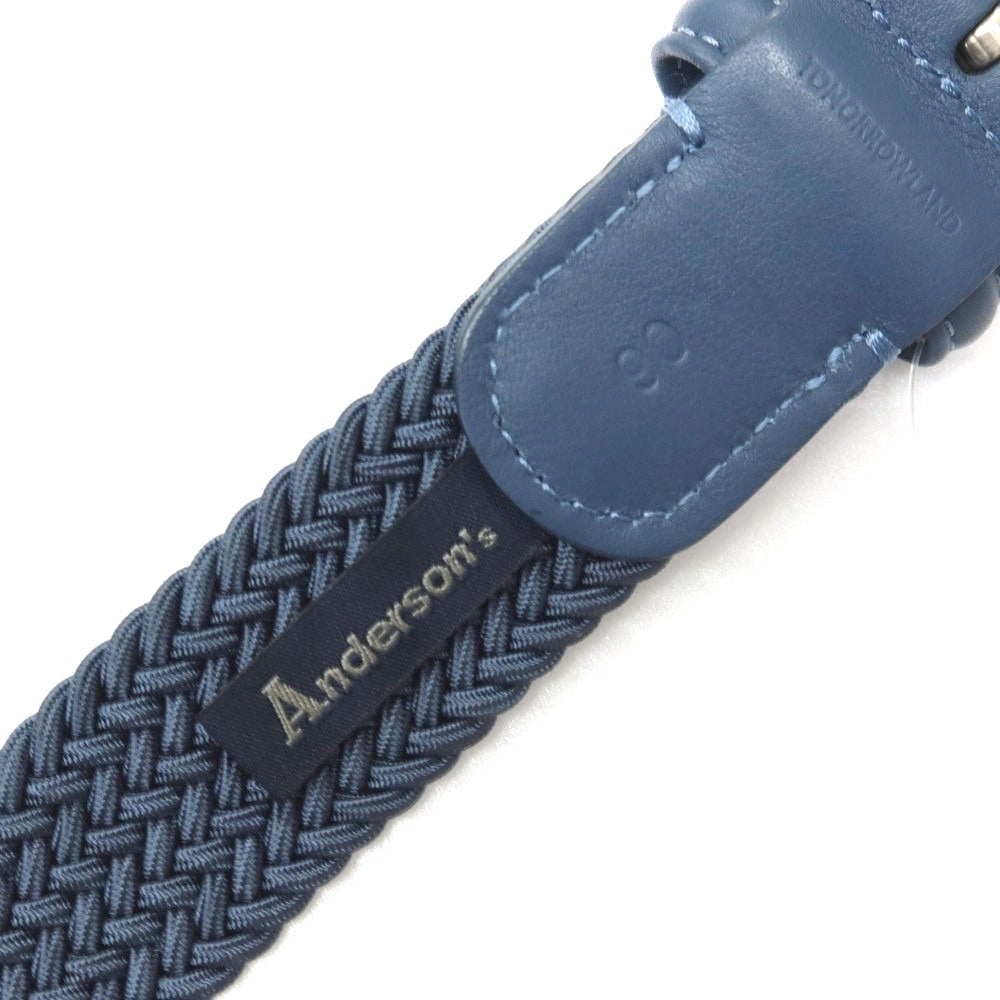 【中古】【未使用】アンダーソンズ Andersons トゥモローランド別注 エラスティック ゴム メッシュベルト グレイッシュブルーxシルバー【サイズ90】【 状態ランクS 】【 メンズ 】
