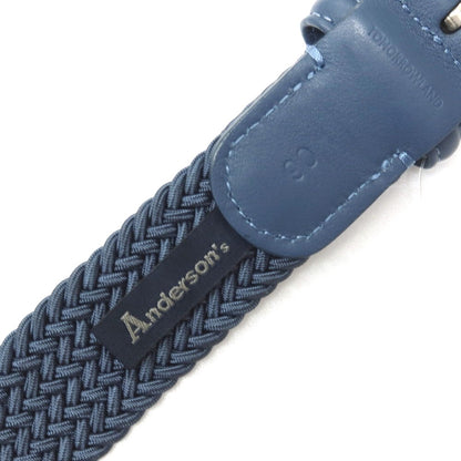 【中古】【未使用】アンダーソンズ Andersons トゥモローランド別注 エラスティック ゴム メッシュベルト グレイッシュブルーxシルバー【サイズ90】【 状態ランクS 】【 メンズ 】
