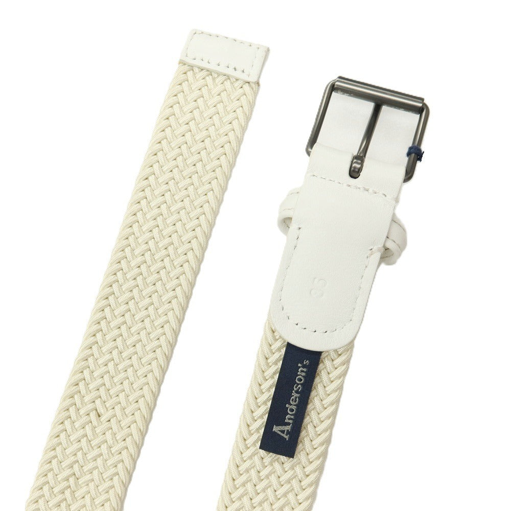 【新品】アンダーソンズ Andersons エラスティック ゴム メッシュベルト アイボリー【サイズ85】【 状態ランクN 】【 メンズ 】