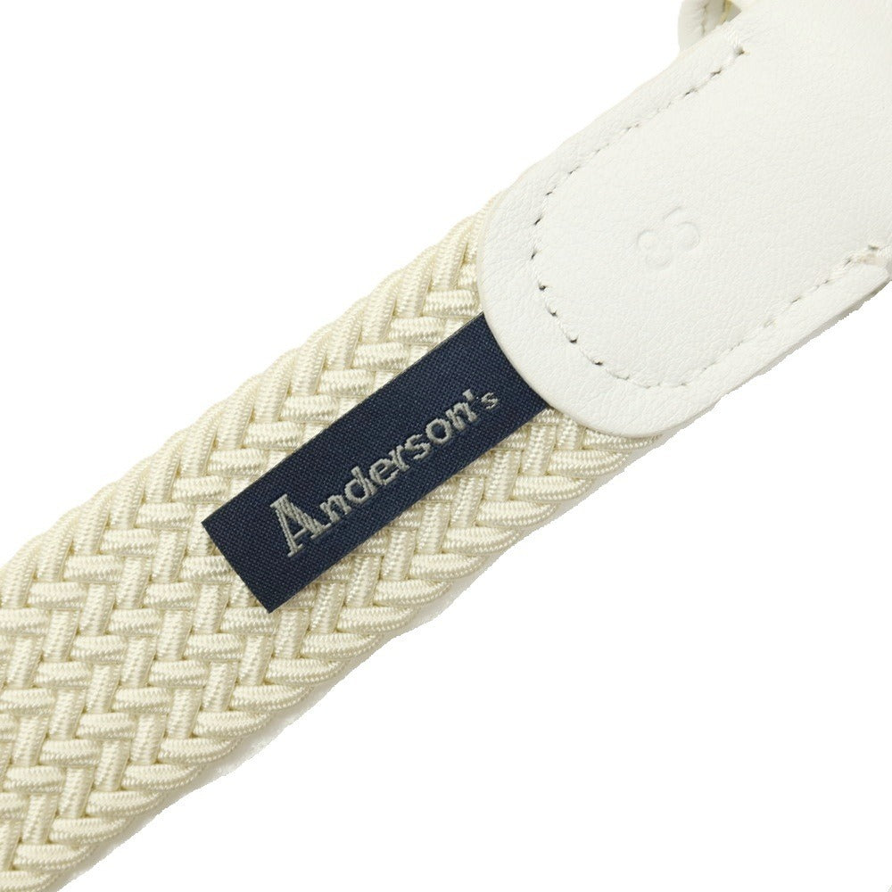 【新品】アンダーソンズ Andersons エラスティック ゴム メッシュベルト アイボリー【サイズ85】【 状態ランクN 】【 メンズ 】