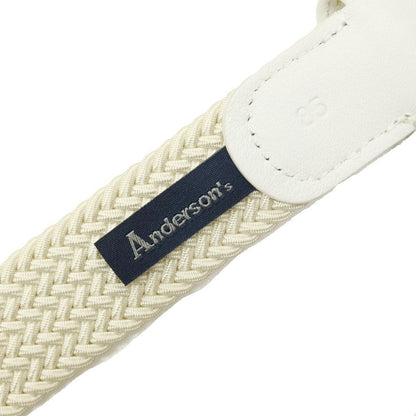 【新品】アンダーソンズ Andersons エラスティック ゴム メッシュベルト アイボリー【サイズ85】【 状態ランクN 】【 メンズ 】