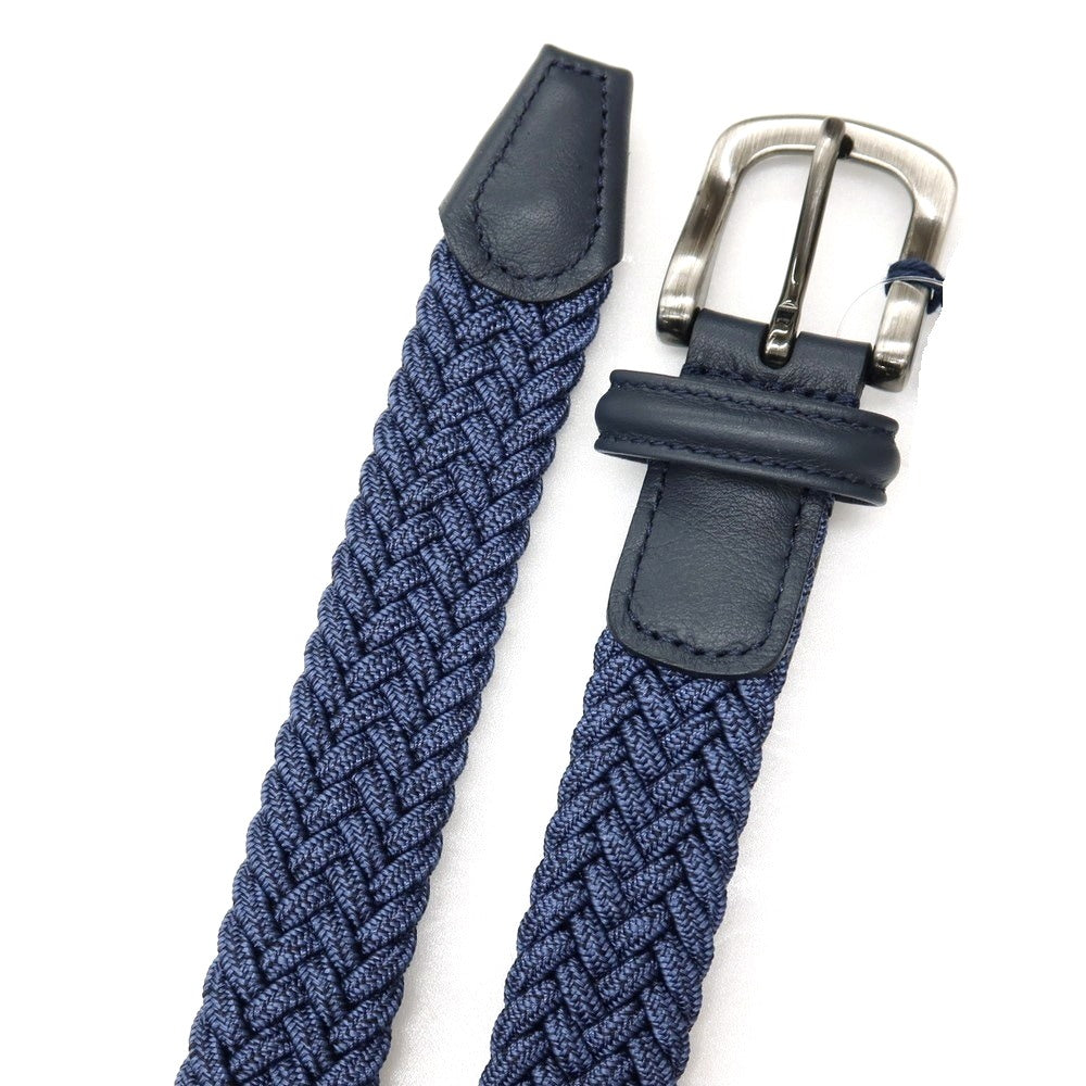 【新品】アンダーソンズ Andersons エラスティック ゴム メッシュベルト グレイッシュネイビーxブルー系【サイズ95】【 状態ランクN 】【 メンズ 】