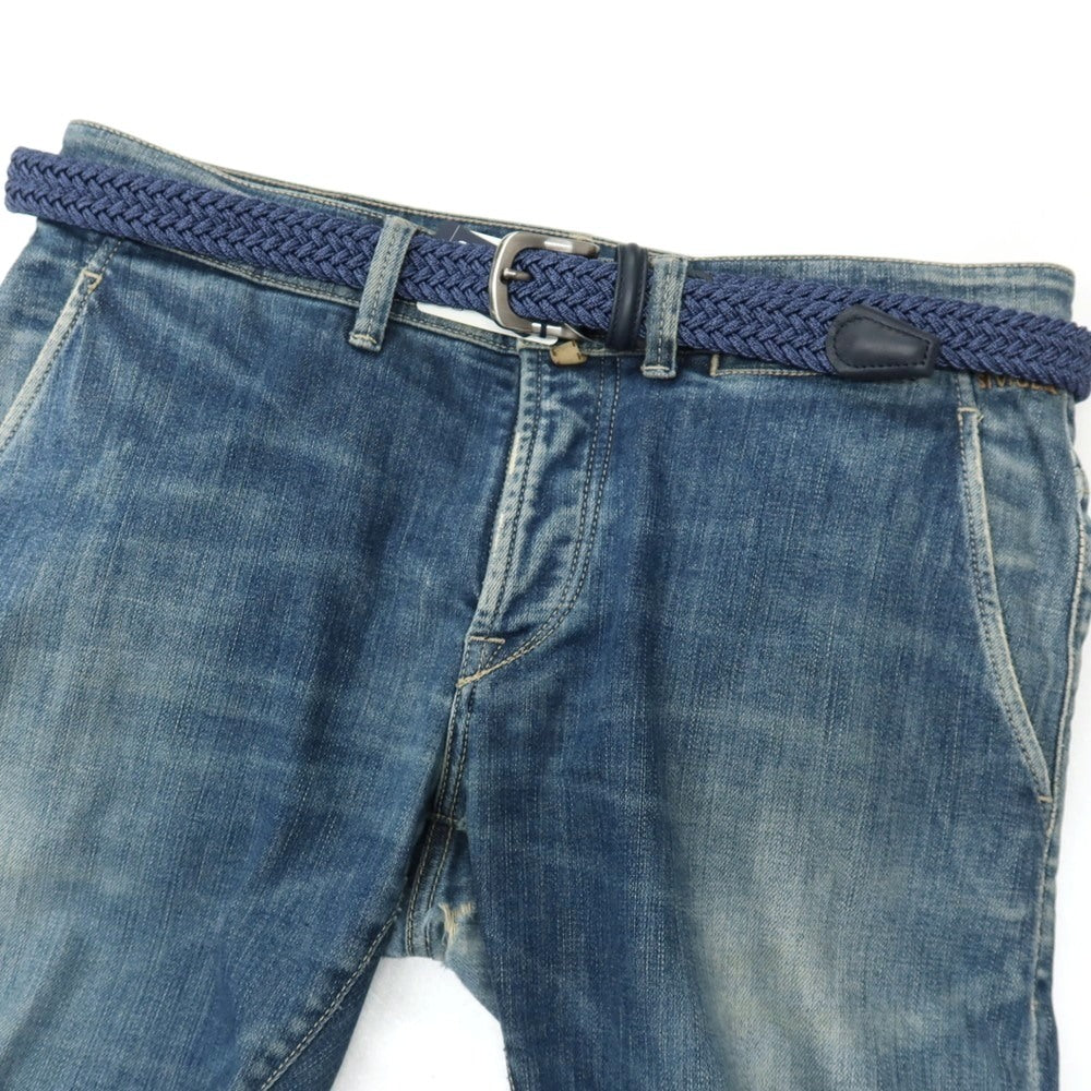 【新品】アンダーソンズ Andersons エラスティック ゴム メッシュベルト グレイッシュネイビーxブルー系【サイズ95】【 状態ランクN 】【 メンズ 】