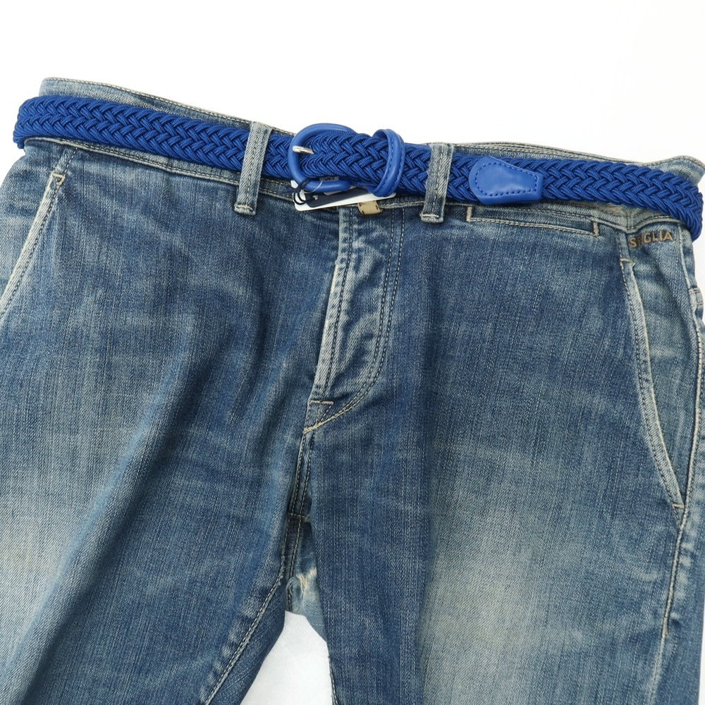 【新品】アンダーソンズ Andersons エラスティック ゴム メッシュベルト ブルー【サイズ85】【 状態ランクN 】【 メンズ 】