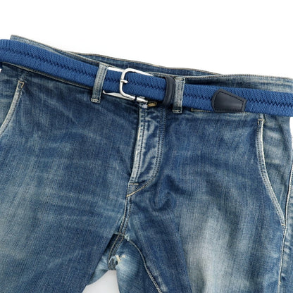 【新品】アンダーソンズ Andersons エラスティック ゴム メッシュベルト ダークブルーxネイビー【サイズ95】【 状態ランクN 】【 メンズ 】