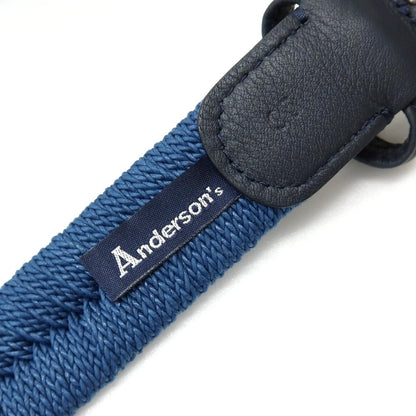 【新品】アンダーソンズ Andersons エラスティック ゴム メッシュベルト ダークブルーxネイビー【サイズ95】【 状態ランクN 】【 メンズ 】