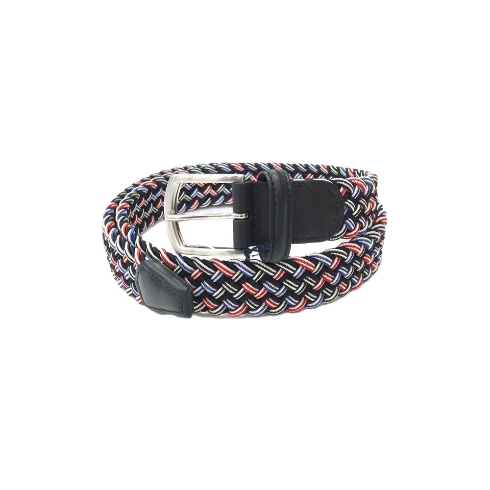 【新品】アンダーソンズ Andersons エラスティック ゴム メッシュベルト ダークネイビーxレッド【サイズ95】【 状態ランクN 】【 メンズ 】