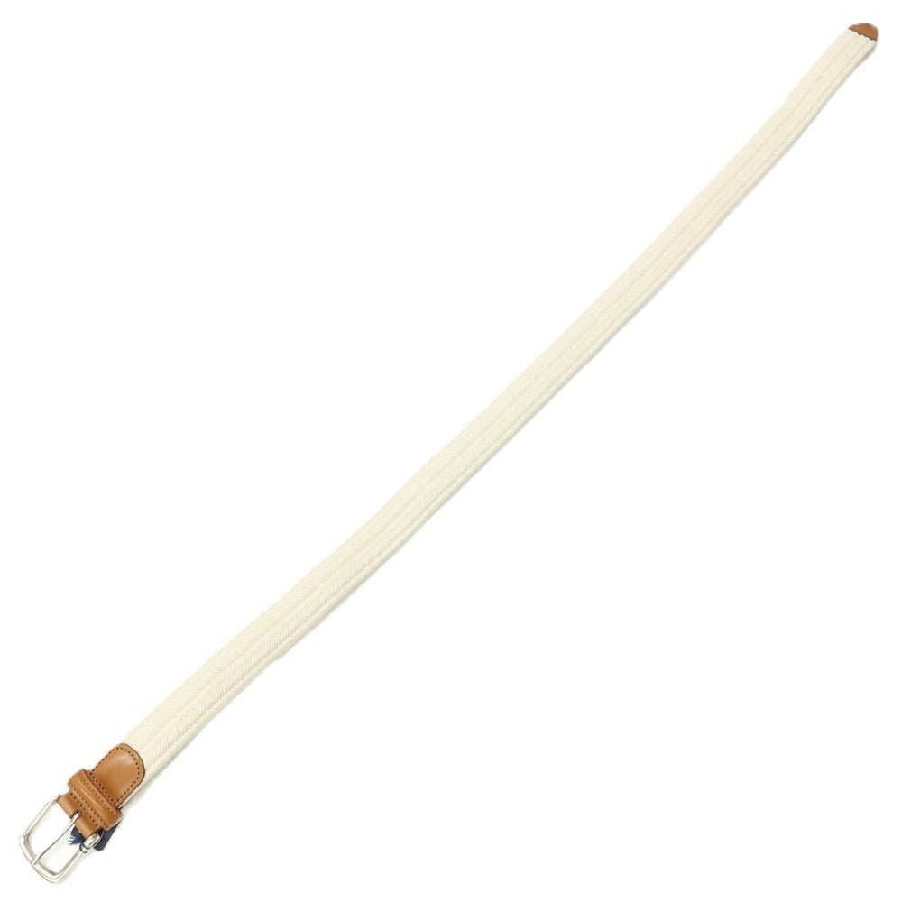 【新品】アンダーソンズ Andersons エラスティック ゴム メッシュベルト アイボリーxライトブラウン【サイズ95】【 状態ランクN 】【 メンズ 】