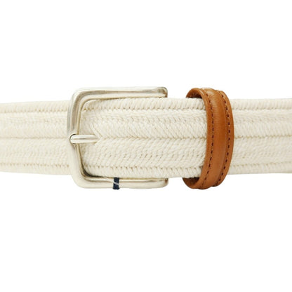 【新品】アンダーソンズ Andersons エラスティック ゴム メッシュベルト アイボリーxライトブラウン【サイズ95】【 状態ランクN 】【 メンズ 】