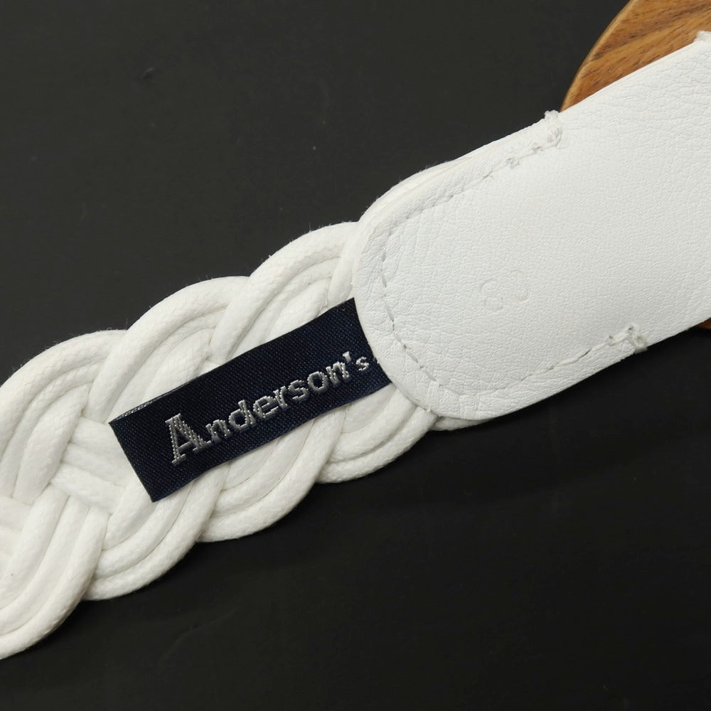 【新品】アンダーソンズ Andersons コットン系 ウッドバックル メッシュベルト ホワイト【サイズ80】【 状態ランクN 】【 メンズ 】