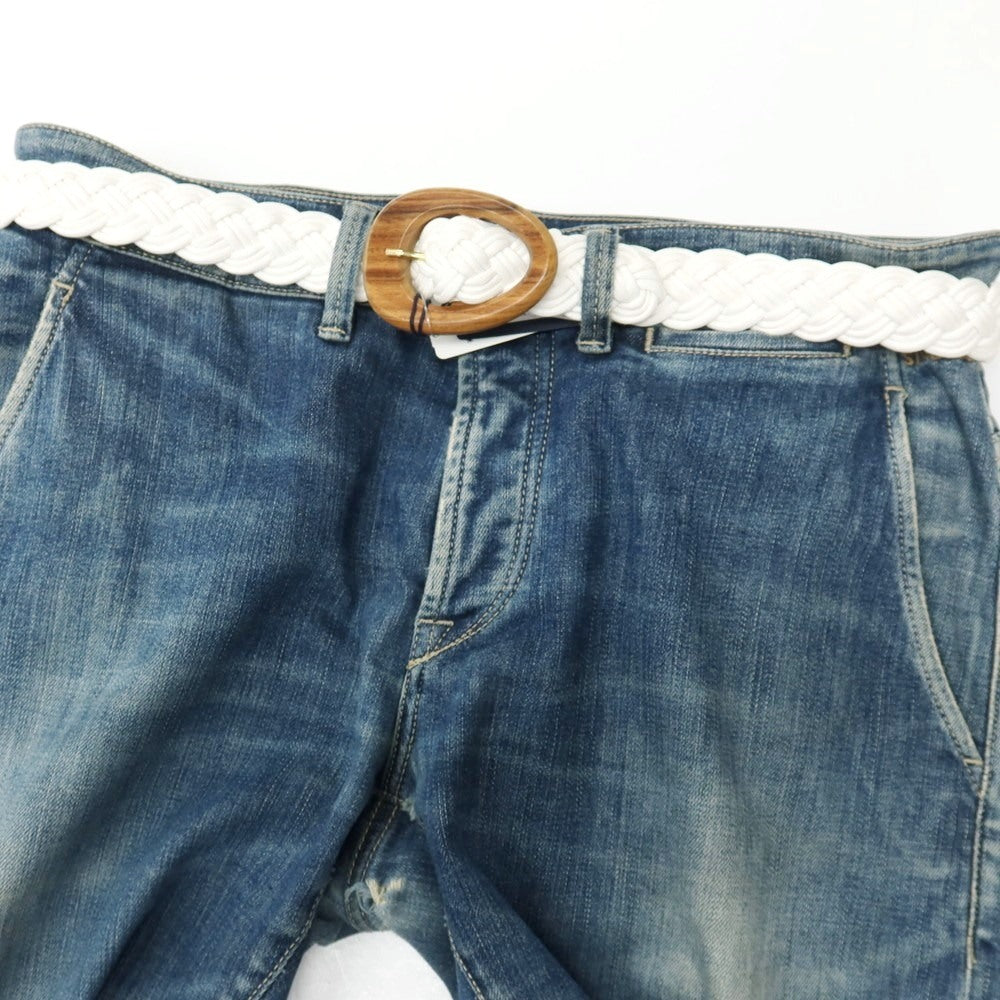 【新品】アンダーソンズ Andersons コットン系 ウッドバックル メッシュベルト ホワイト【サイズ80】【 状態ランクN 】【 メンズ 】