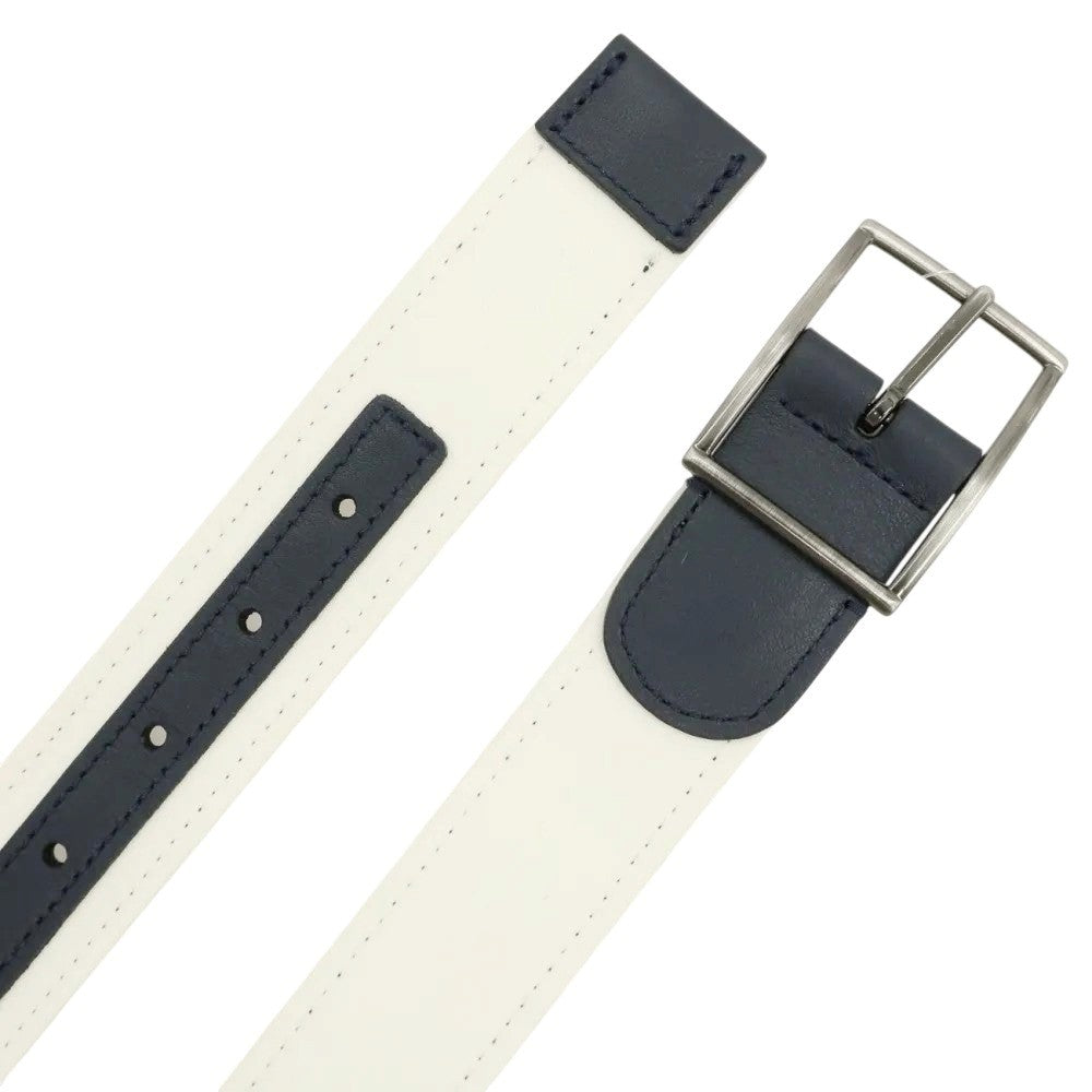 【新品】アンダーソンズ Andersons リバーシブル ナイロン×レザー コンビ ベルト アイボリーxネイビー【サイズ85】【 状態ランクN 】【 メンズ 】