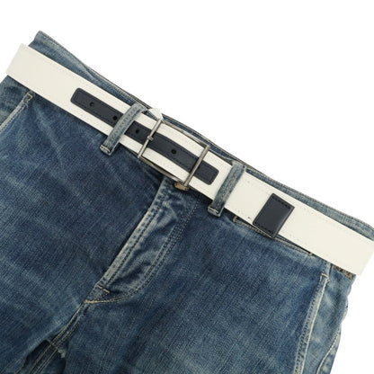 【新品】アンダーソンズ Andersons リバーシブル ナイロン×レザー コンビ ベルト アイボリーxネイビー【サイズ85】【 状態ランクN 】【 メンズ 】