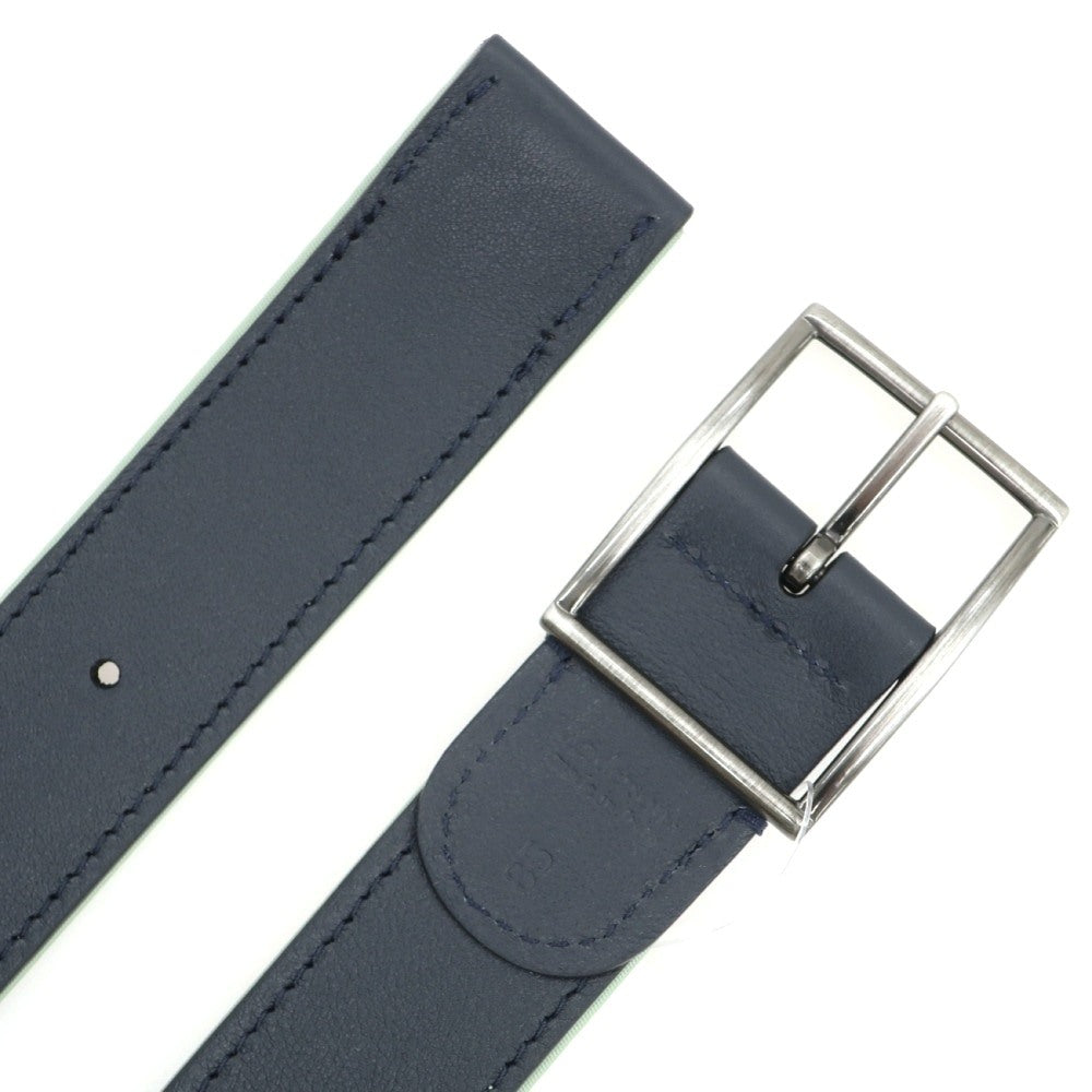 【新品】アンダーソンズ Andersons リバーシブル ナイロン×レザー コンビ ベルト ライトグリーンxネイビー【サイズ85】【 状態ランクN 】【 メンズ 】