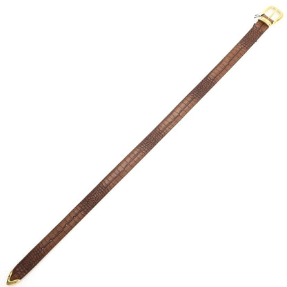 【新品】アンダーソンズ Andersons クロコ型押し レザー ベルト プンターレ ブラウンxゴールド【サイズ80】【 状態ランクN 】【 ユニセックス 】