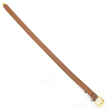 【新品】アンダーソンズ Andersons クロコ型押し レザー ベルト プンターレ ブラウンxゴールド【サイズ80】【 状態ランクN 】【 ユニセックス 】