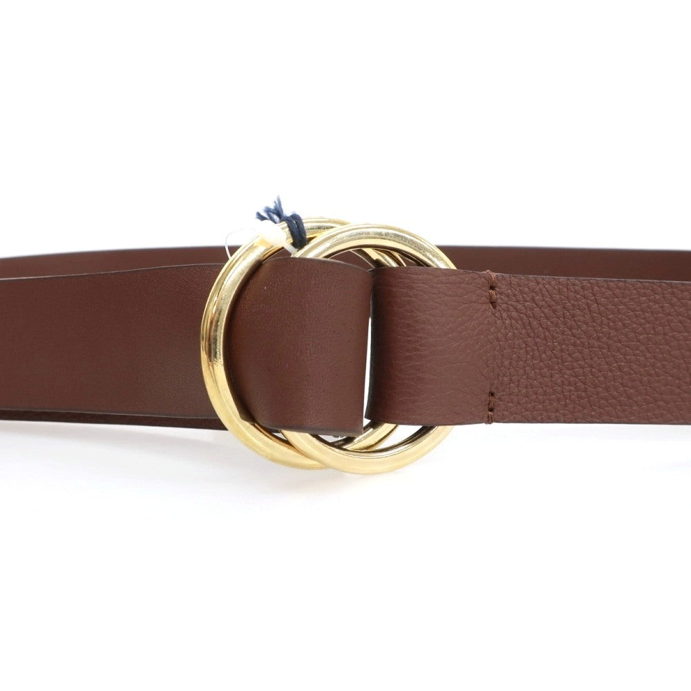 【新品】アンダーソンズ Andersons ダブルリング カーフレザー ベルト ブラウンxゴールド【サイズ75】【 状態ランクN 】【 ユニセックス 】