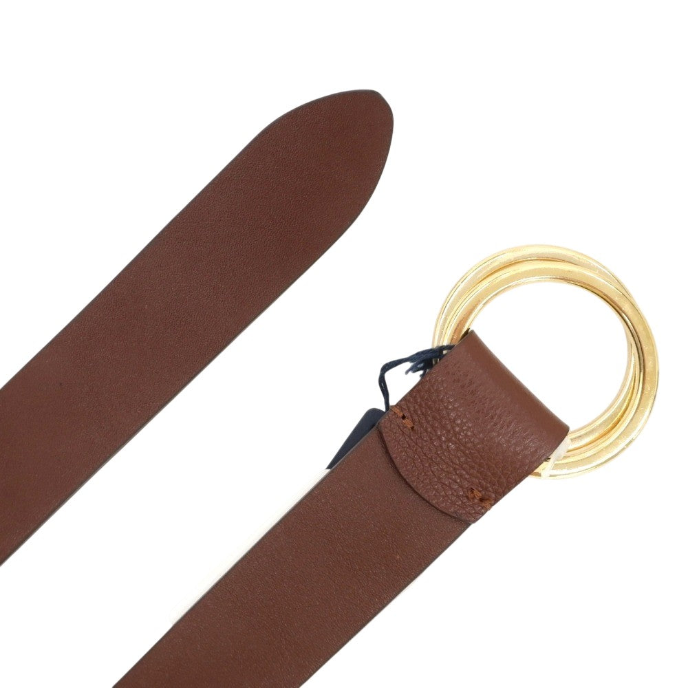 【新品】アンダーソンズ Andersons ダブルリング カーフレザー ベルト ブラウンxゴールド【サイズ75】【 状態ランクN 】【 ユニセックス 】