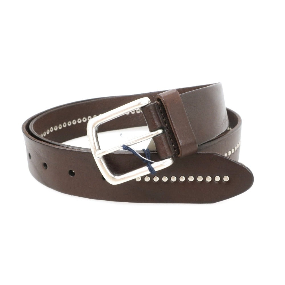 【新品】アンダーソンズ Andersons スタッズ レザー ベルト ダークブラウンxシルバー【サイズ95】【 状態ランクN 】【 メンズ 】