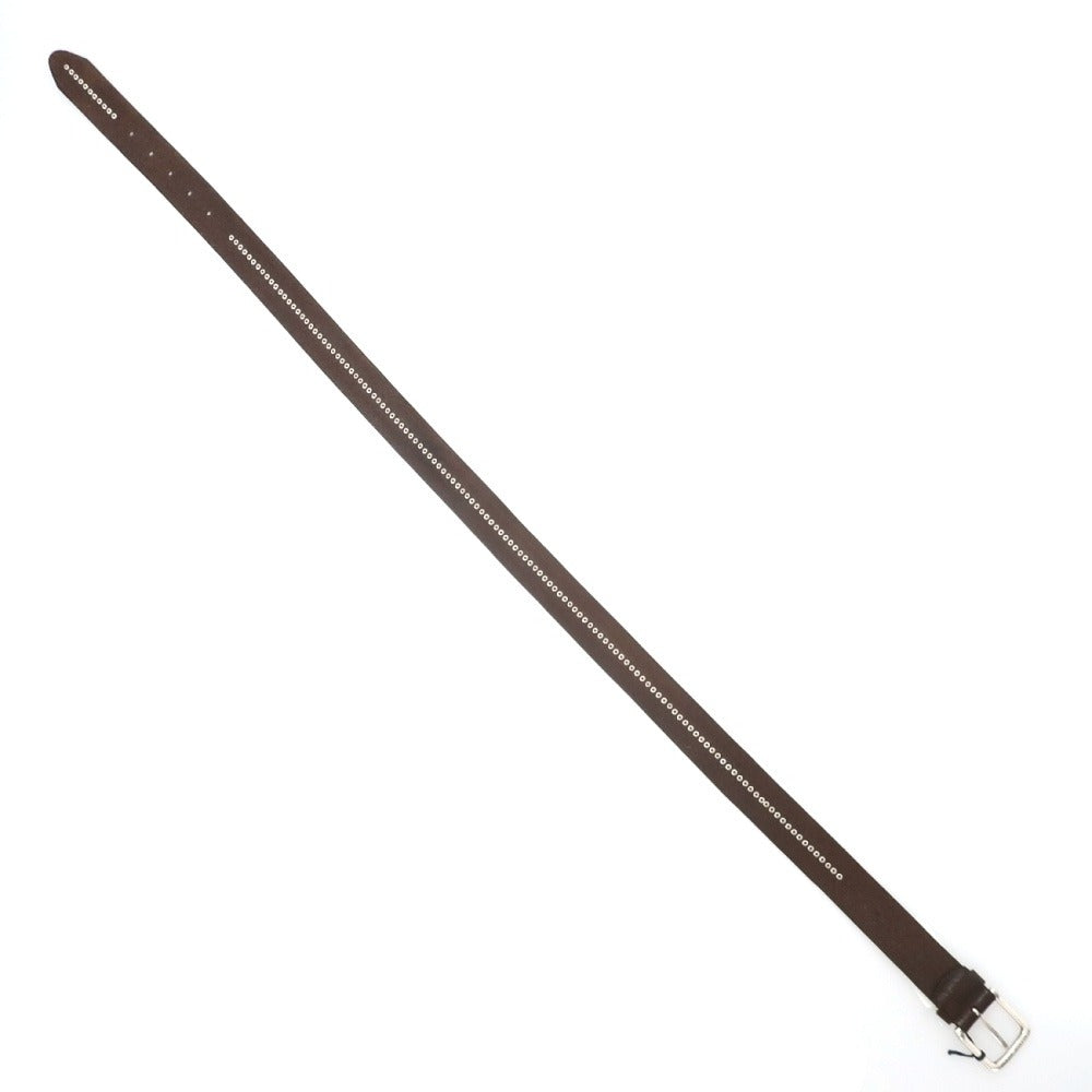 【新品】アンダーソンズ Andersons スタッズ レザー ベルト ダークブラウンxシルバー【サイズ95】【 状態ランクN 】【 メンズ 】