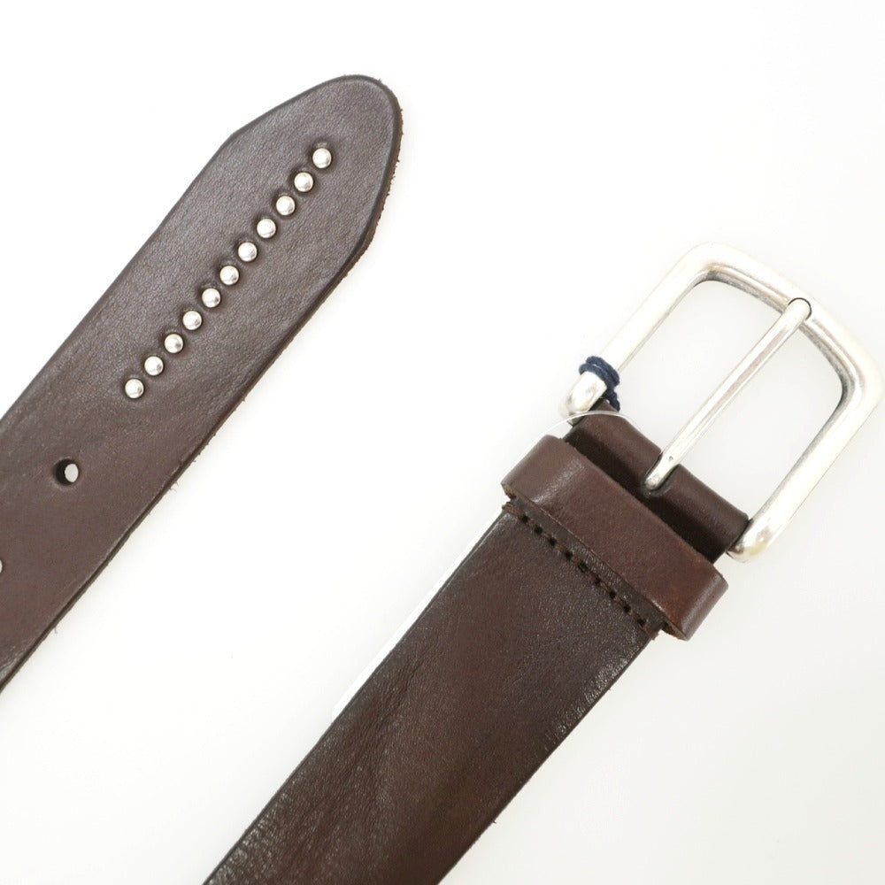 【新品】アンダーソンズ Andersons スタッズ レザー ベルト ダークブラウンxシルバー【サイズ95】【 状態ランクN 】【 メンズ 】