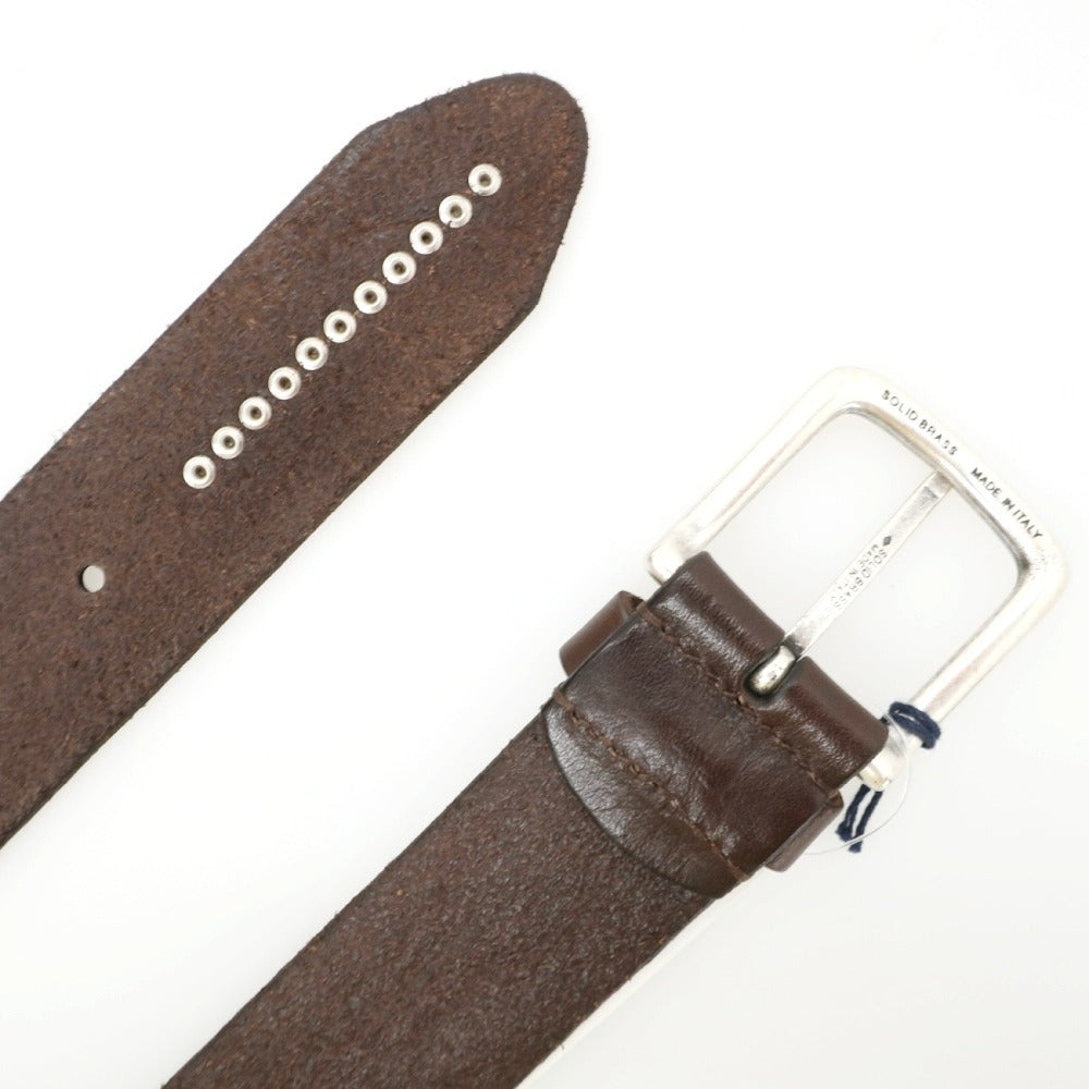 【新品】アンダーソンズ Andersons スタッズ レザー ベルト ダークブラウンxシルバー【サイズ95】【 状態ランクN 】【 メンズ 】