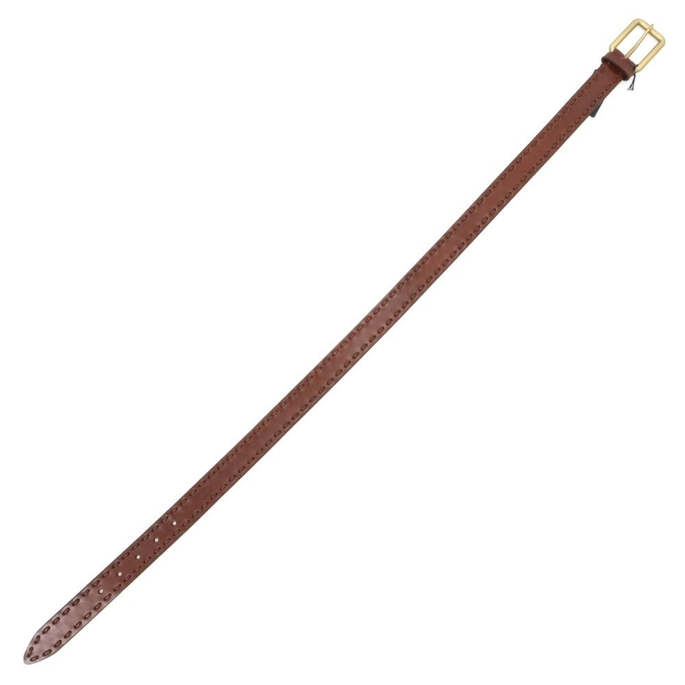 【新品】アンダーソンズ Andersons カーフレザー ステッチデザイン ベルト ブラウンxゴールド【サイズ80】【 状態ランクN 】【 ユニセックス 】