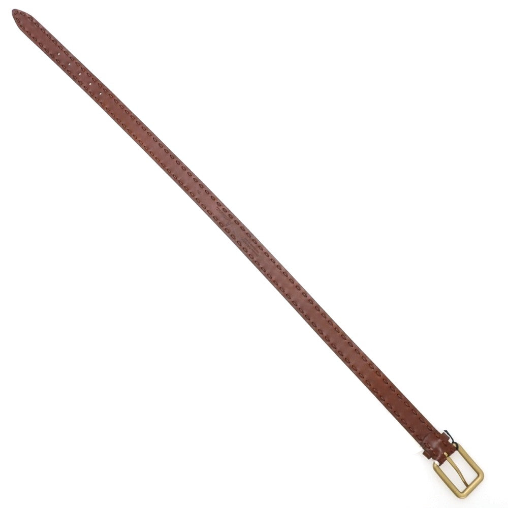 【新品】アンダーソンズ Andersons カーフレザー ステッチデザイン ベルト ブラウンxゴールド【サイズ80】【 状態ランクN 】【 ユニセックス 】