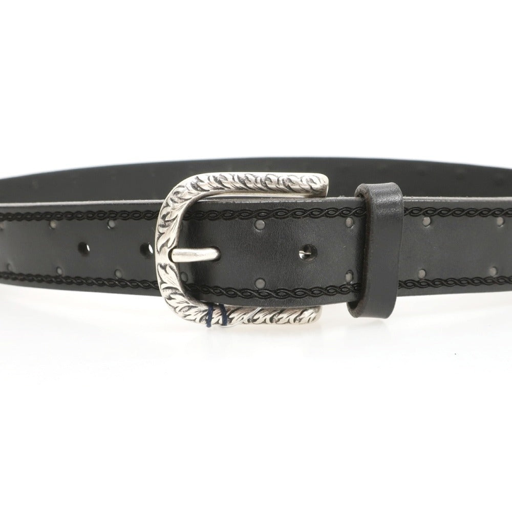 【新品】アンダーソンズ Andersons スタッズ レザー ベルト ブラック【サイズ80】【 状態ランクN 】【 メンズ 】