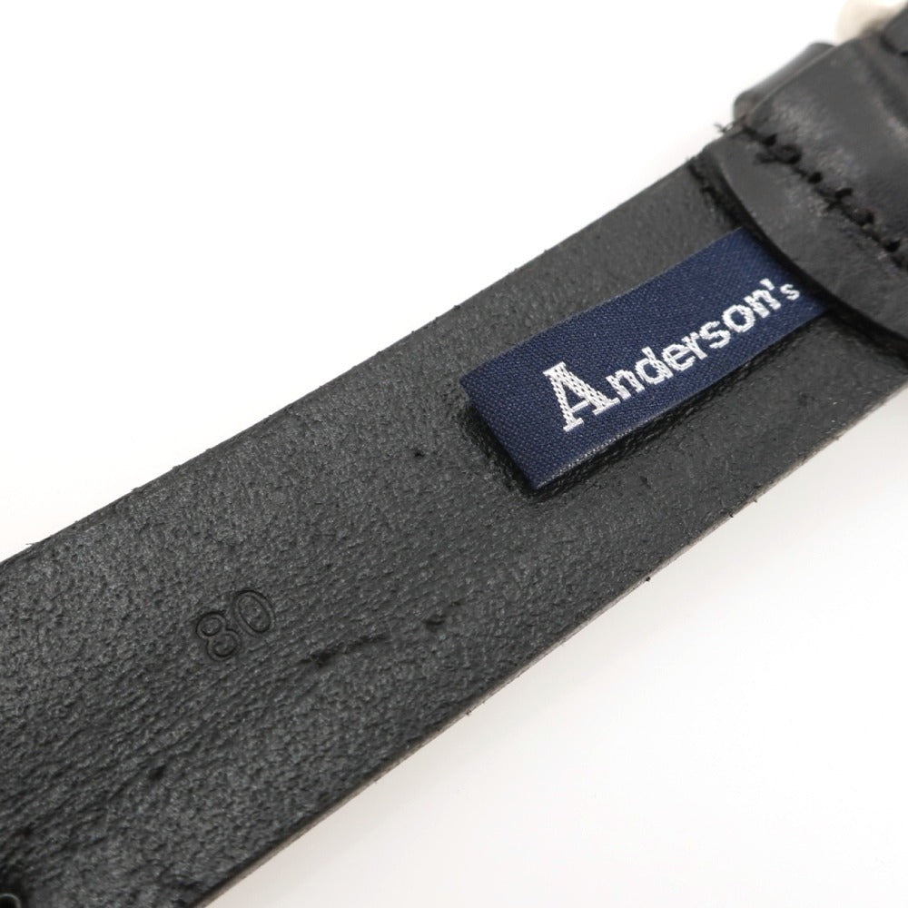 【新品】アンダーソンズ Andersons スタッズ レザー ベルト ブラック【サイズ80】【 状態ランクN 】【 メンズ 】