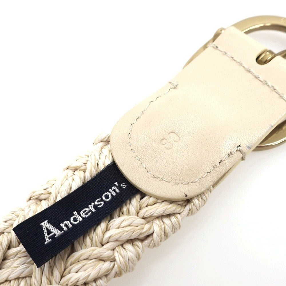 【新品アウトレット】アンダーソンズ Andersons コットン系 メッシュベルト アイボリーxベージュ【サイズ80】【 状態ランクN- 】【 メンズ 】