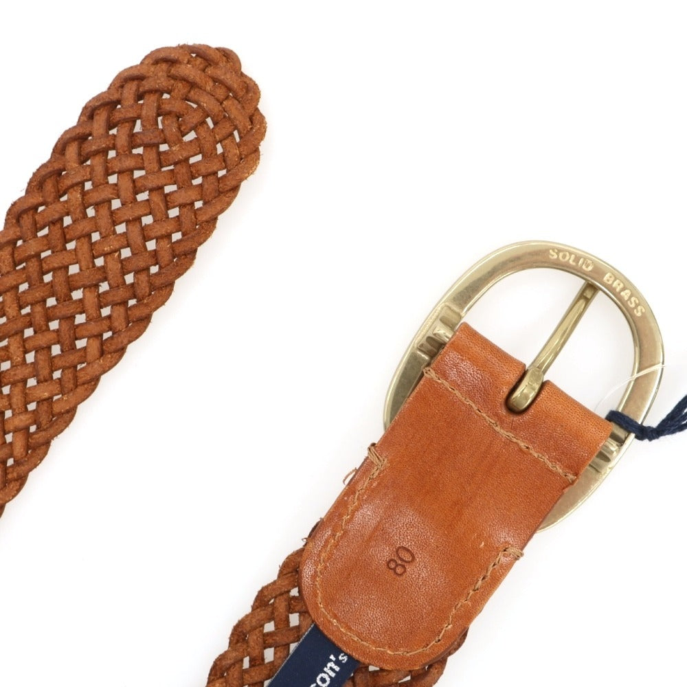【新品】アンダーソンズ Andersons レザー メッシュベルト ライトブラウンxゴールド【サイズ80】【 状態ランクN 】【 メンズ 】