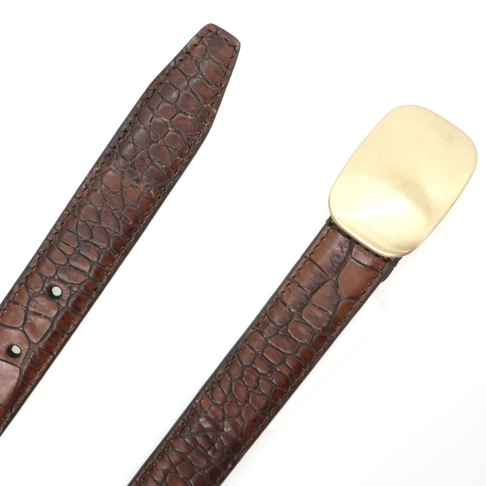 【新品】アンダーソンズ Andersons クロコ型押し カーフレザー ベルト ダークブラウン【サイズ85】【 状態ランクN 】【 メンズ 】