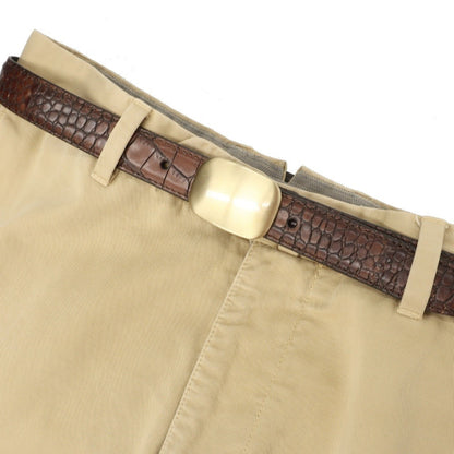 【新品】アンダーソンズ Andersons クロコ型押し カーフレザー ベルト ダークブラウン【サイズ85】【 状態ランクN 】【 メンズ 】