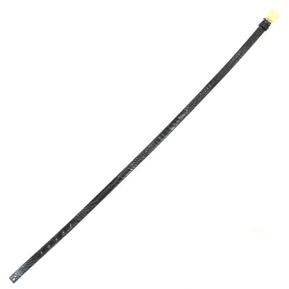 【新品】アンダーソンズ Andersons クロコ型押し カーフレザー ナローベルト ブラックxゴールド【サイズ80】【 状態ランクN 】【 メンズ 】