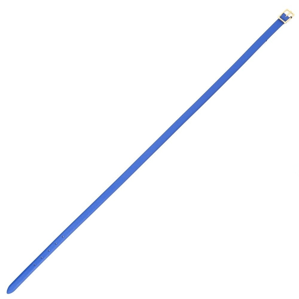【新品アウトレット】アンダーソンズ Andersons 型押し カーフレザー ナローベルト ブルーxゴールド【サイズ85】【 状態ランクN- 】【 メンズ 】