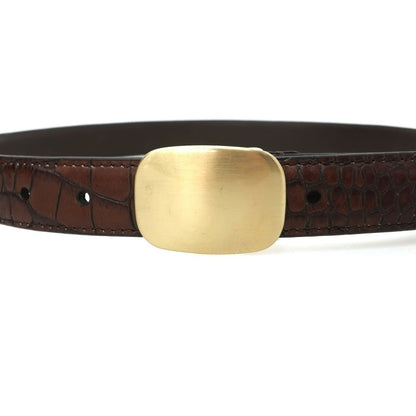 【新品】アンダーソンズ Andersons クロコ型押し カーフレザー ベルト ダークブラウン【サイズ85】【 状態ランクN 】【 メンズ 】