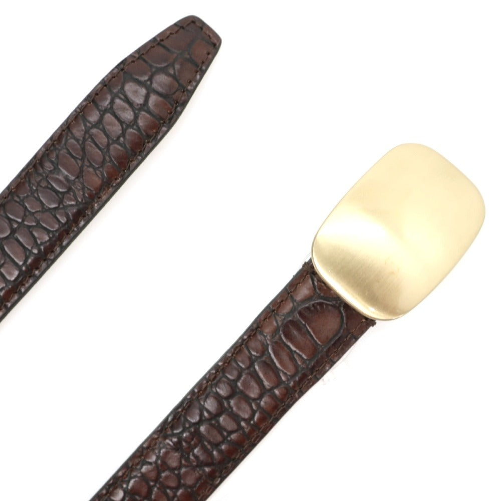 【新品】アンダーソンズ Andersons クロコ型押し カーフレザー ベルト ダークブラウン【サイズ85】【 状態ランクN 】【 メンズ 】