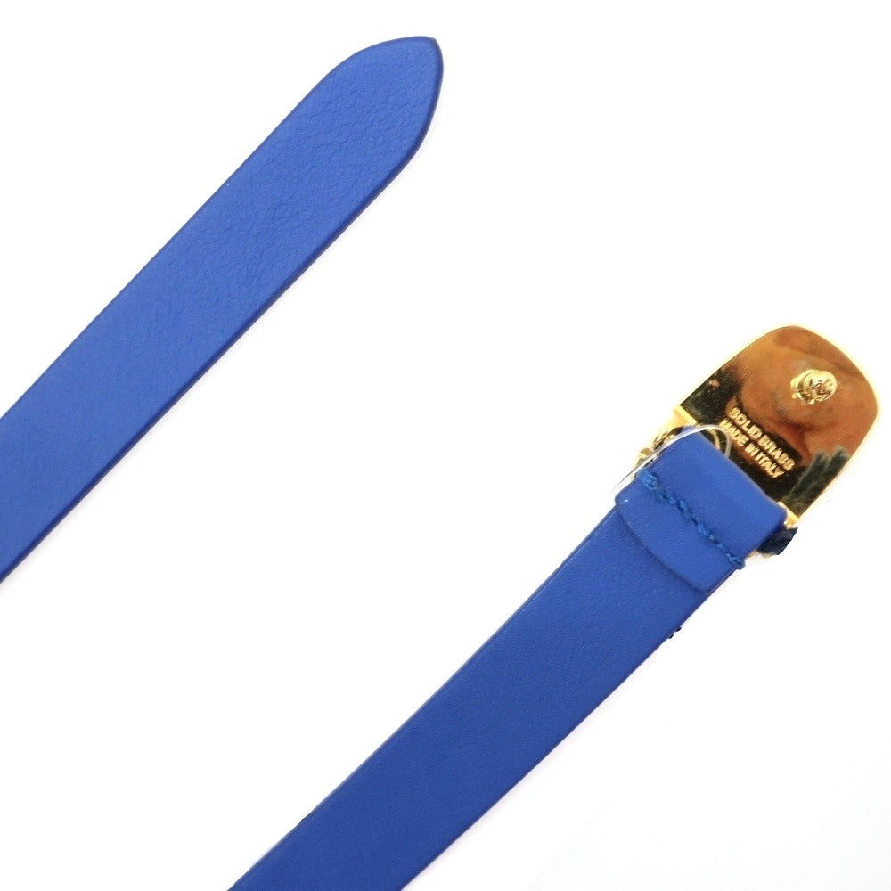 【中古】【未使用】アンダーソンズ Andersons トゥモローランド別注 カーフレザー ナローベルト ブルーxゴールド【サイズ85】【 状態ランクS 】【 メンズ 】
